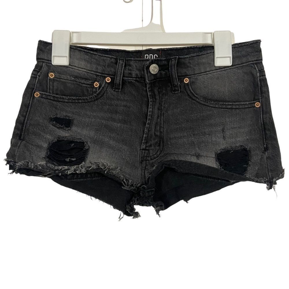 Urban Outfitters BDG Essential Mid Rise Black Distressed Jean Shorts